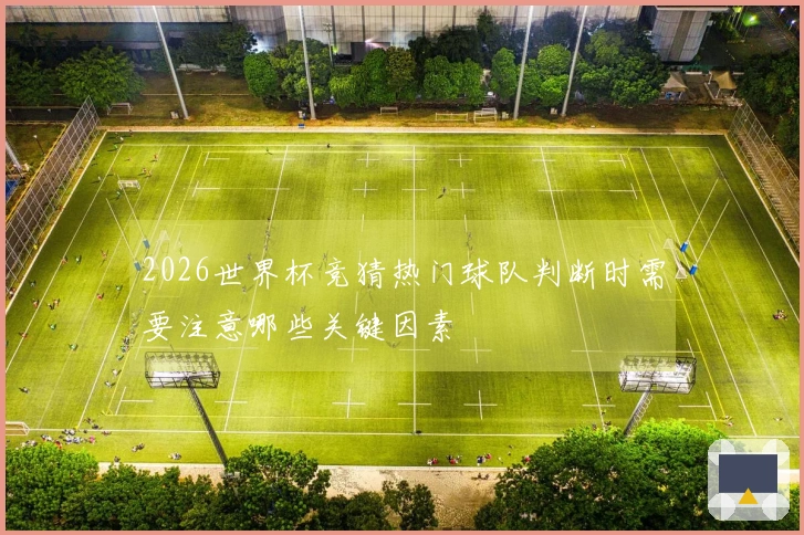 2026世界杯竞猜热门球队判断时需要注意哪些关键因素